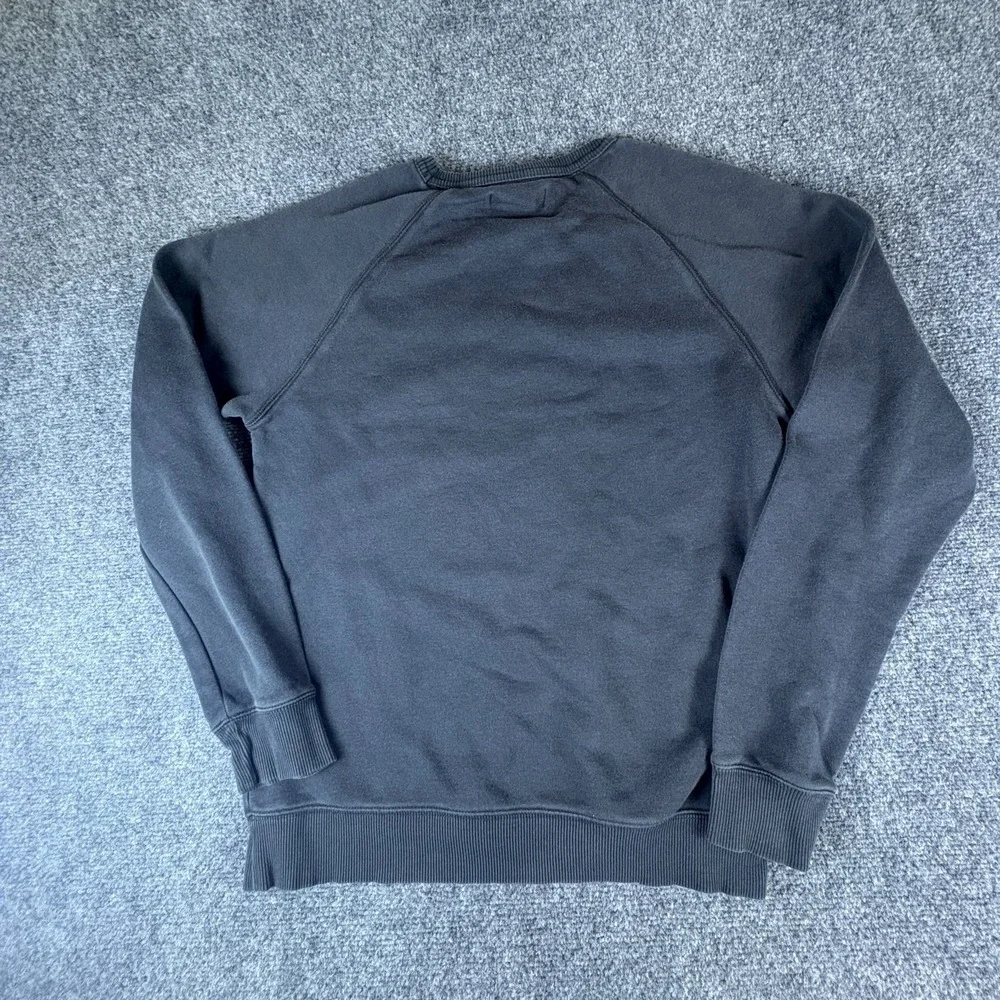 Adidas Sweatshirt Mens Small Black Trefoil Logo Raglan Sleeve Crew Neck Winter‎